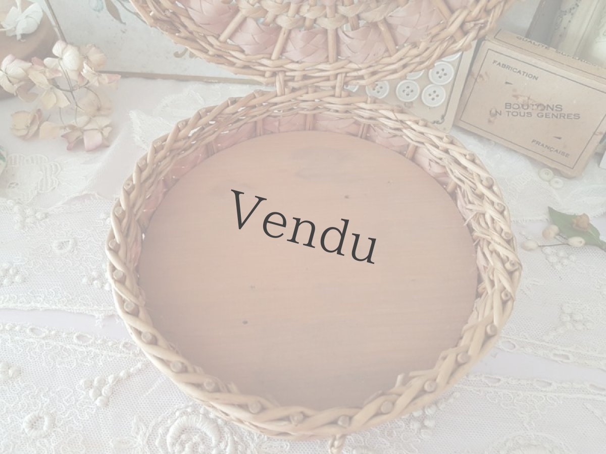 画像6: フランスヴィンテージ　蓋つき円形パニエ (6)