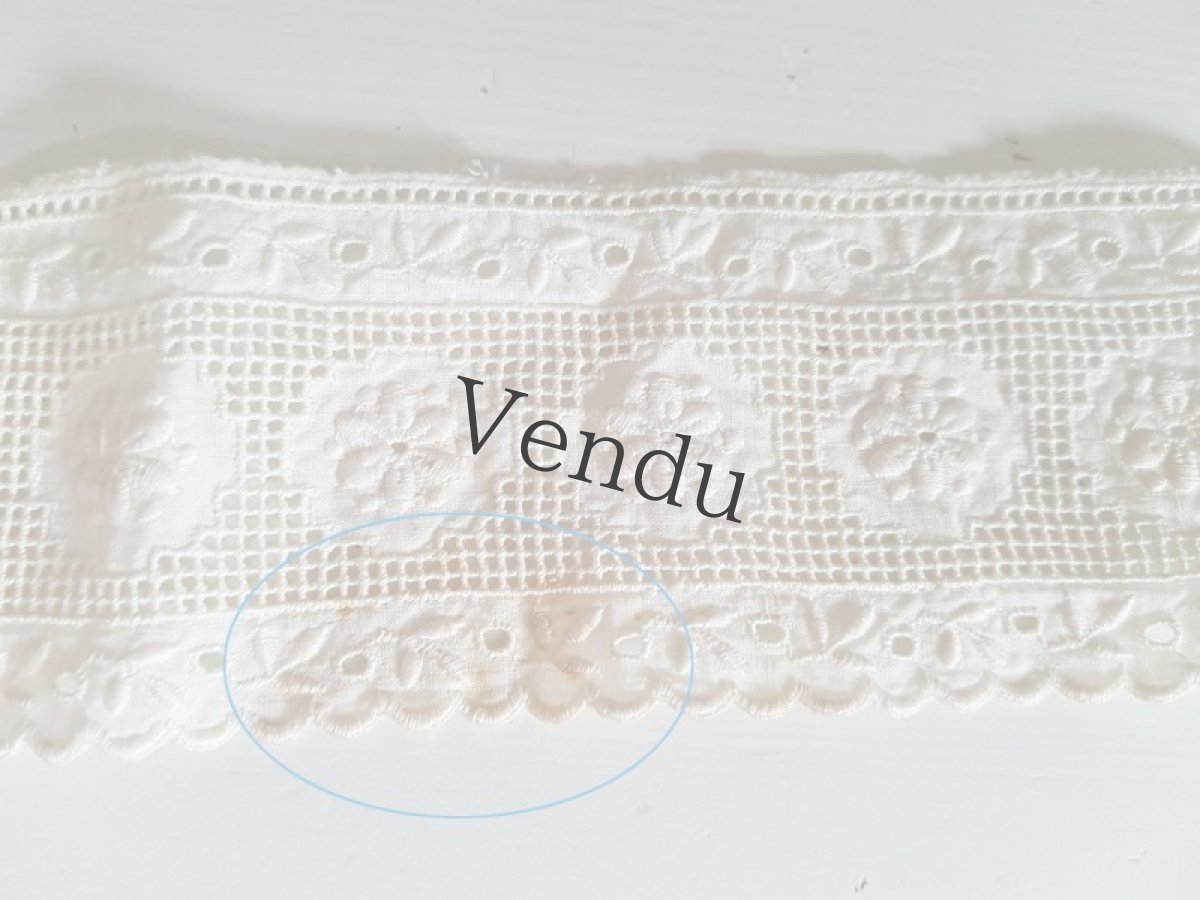 画像6: フランスヴィンテージ　白刺繍スカラップレース 63cm (6)