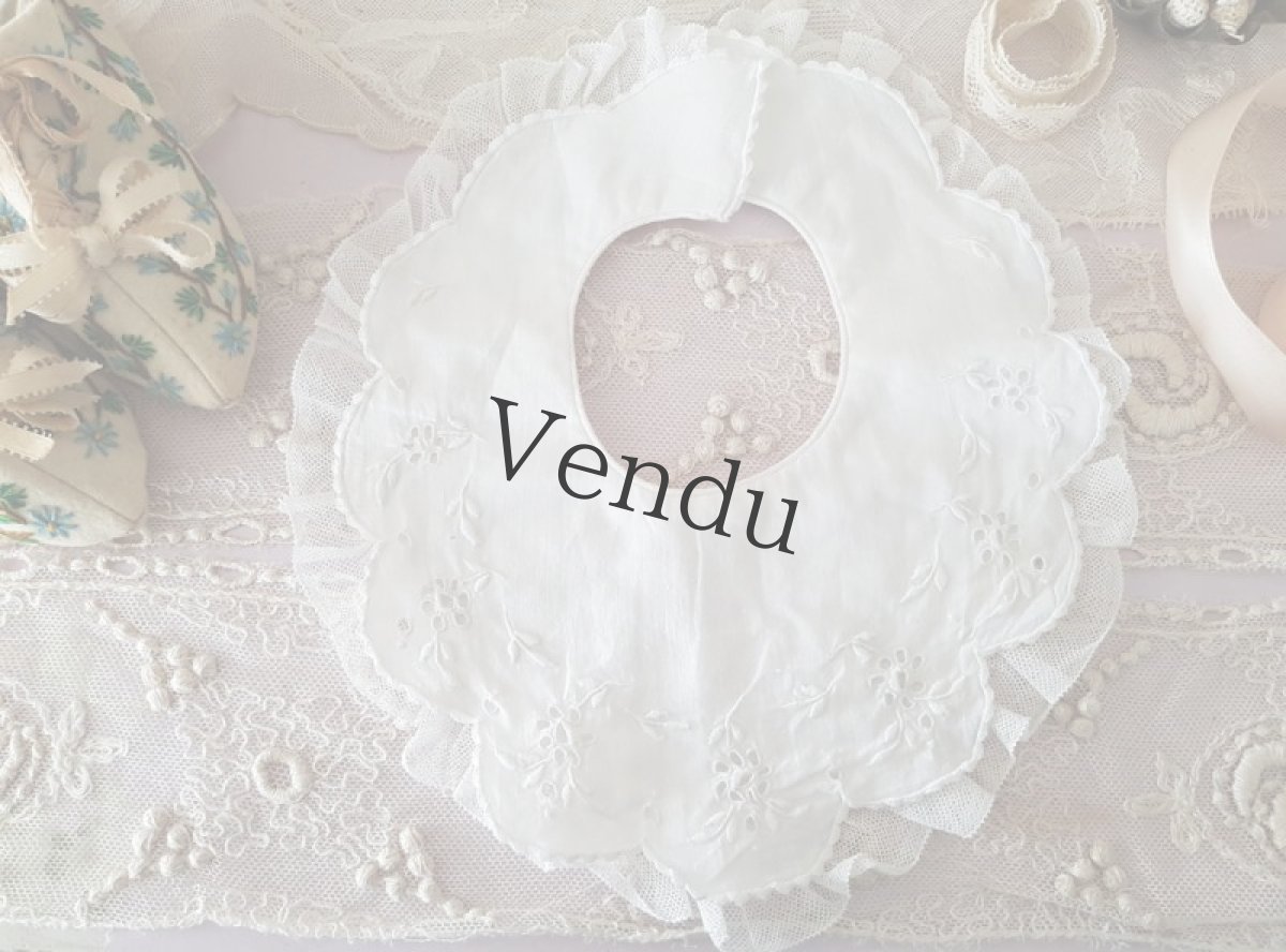 画像3: フランスヴィンテージ　カットワーク刺繍のバボワール (3)