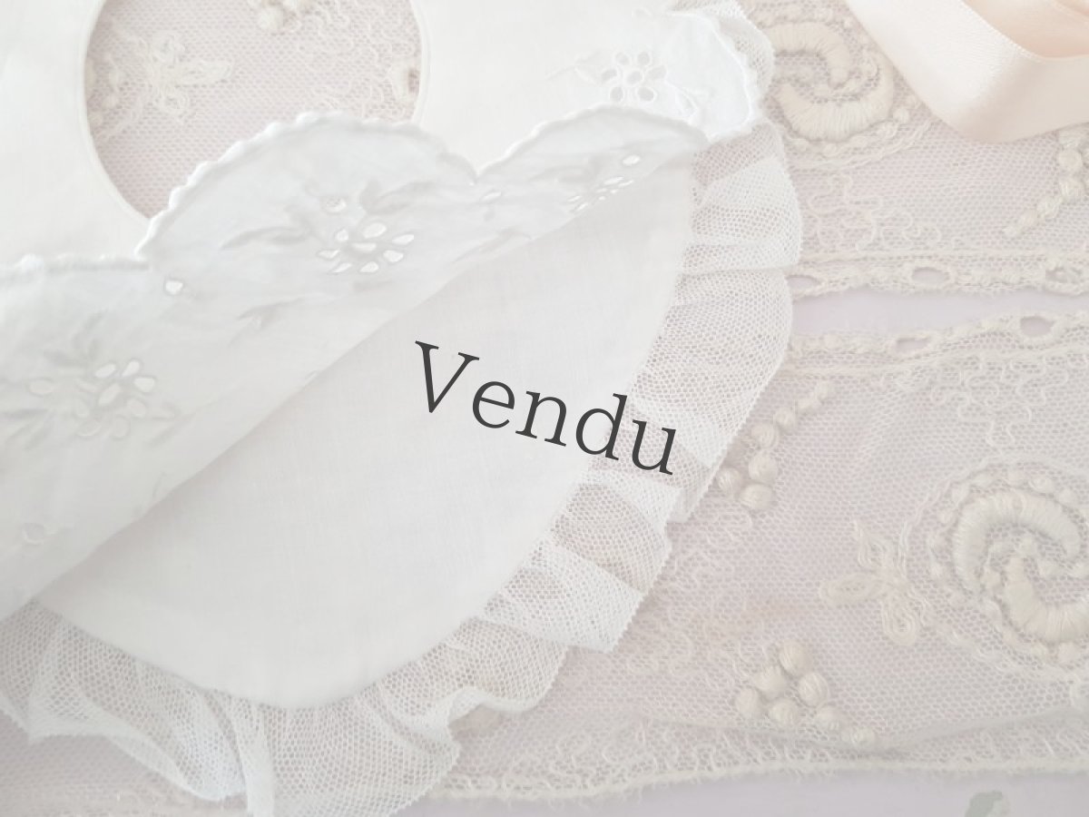 画像5: フランスヴィンテージ　カットワーク刺繍のバボワール (5)