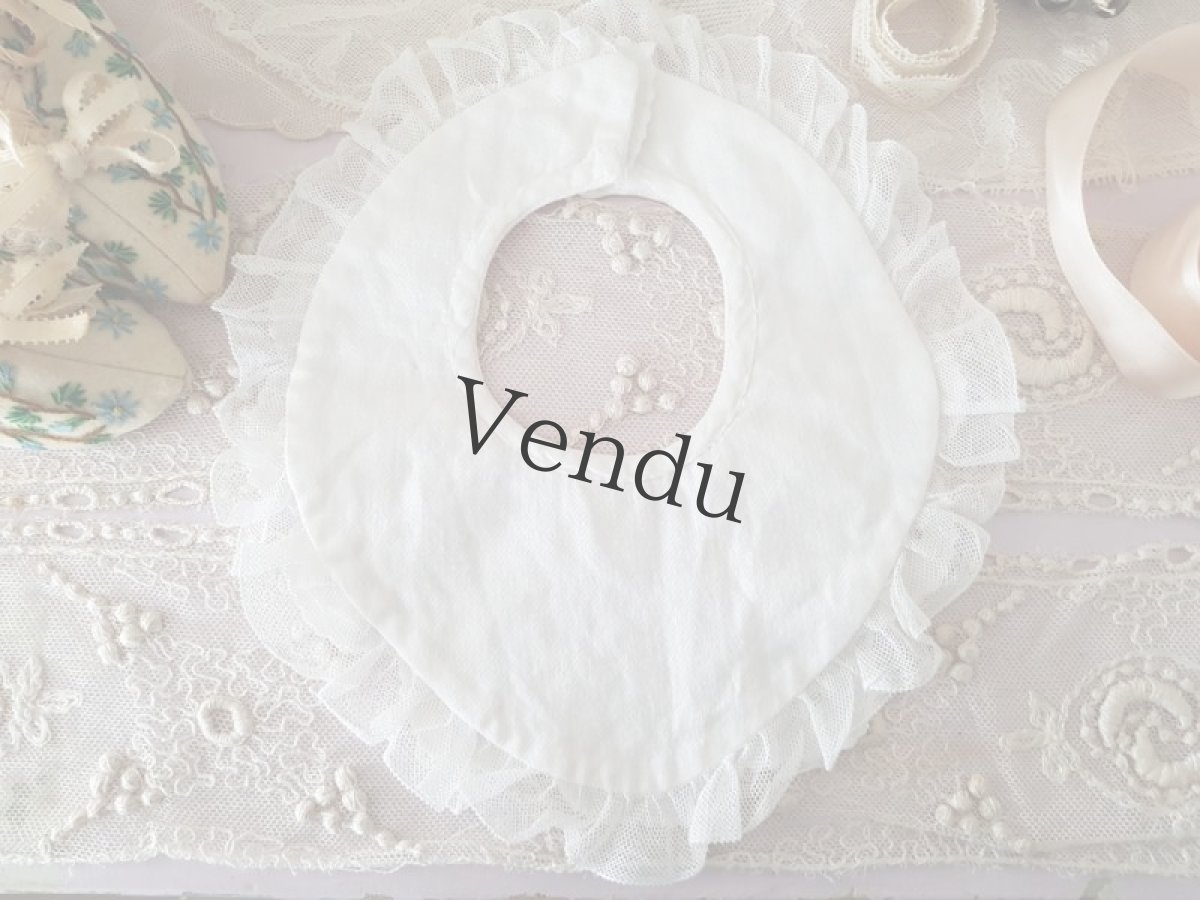 画像6: フランスヴィンテージ　カットワーク刺繍のバボワール (6)