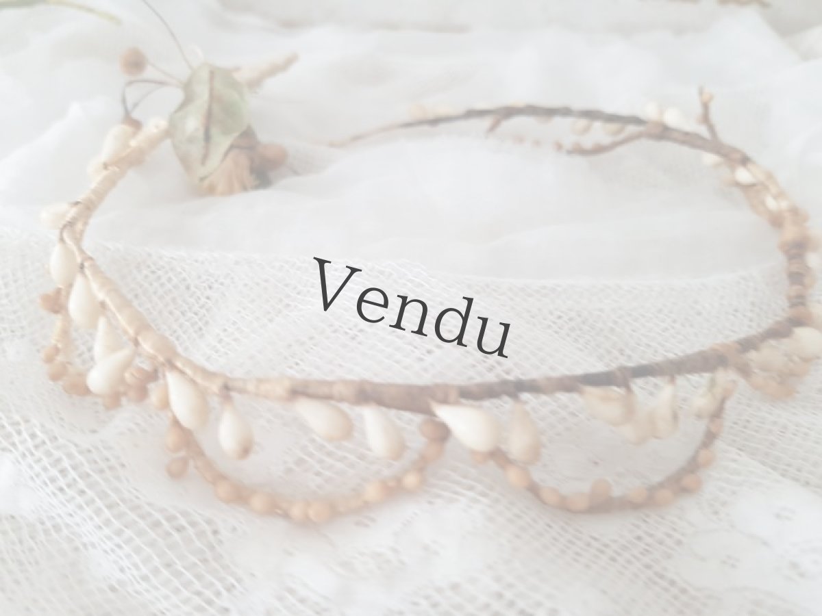 画像7: フランスアンティーク　マリアージュ ワックスフラワーティアラ、首飾りなどの装飾品紙箱入りセット (7)