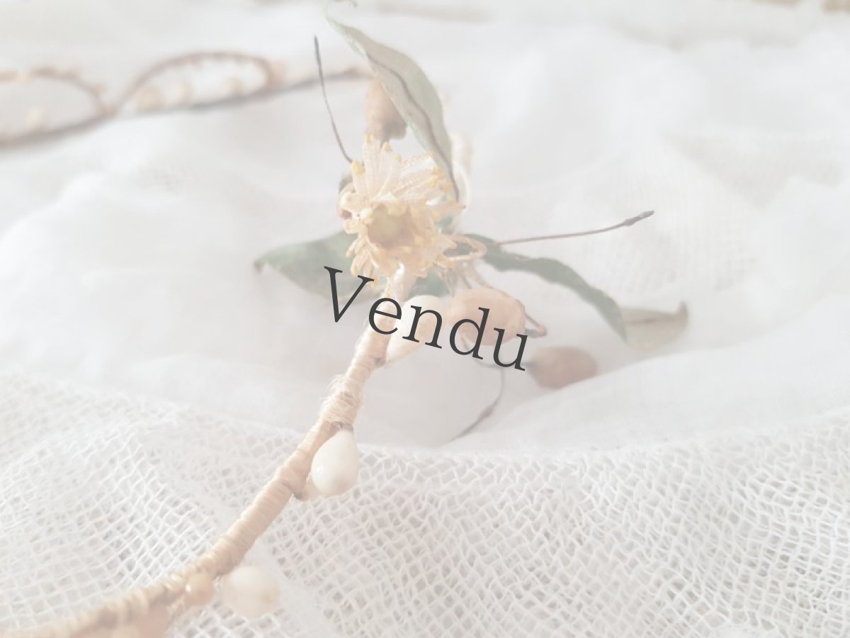 画像8: フランスアンティーク　マリアージュ ワックスフラワーティアラ、首飾りなどの装飾品紙箱入りセット (8)