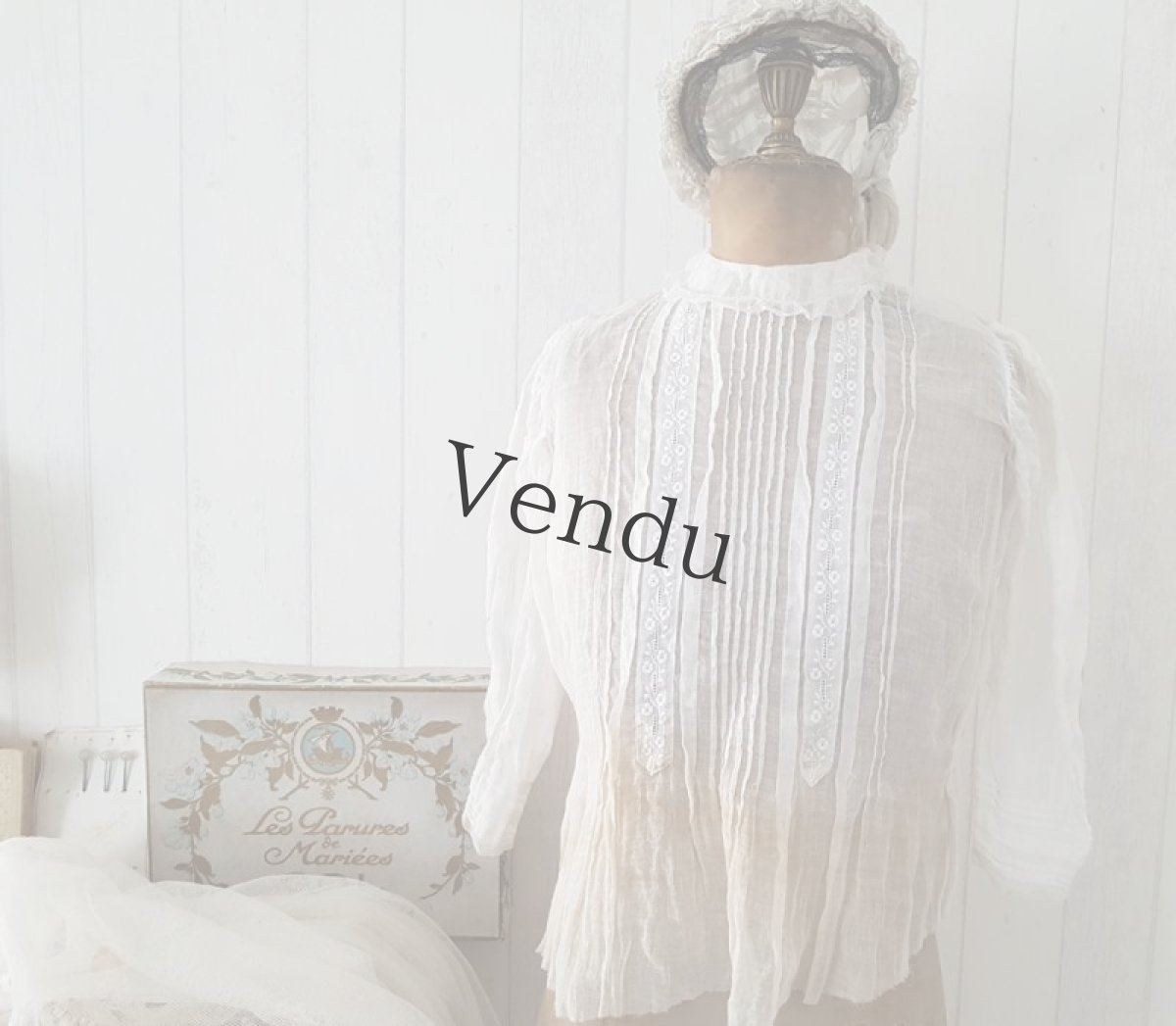 画像6: フランスアンティーク　シャビーで可愛いトップス (6)