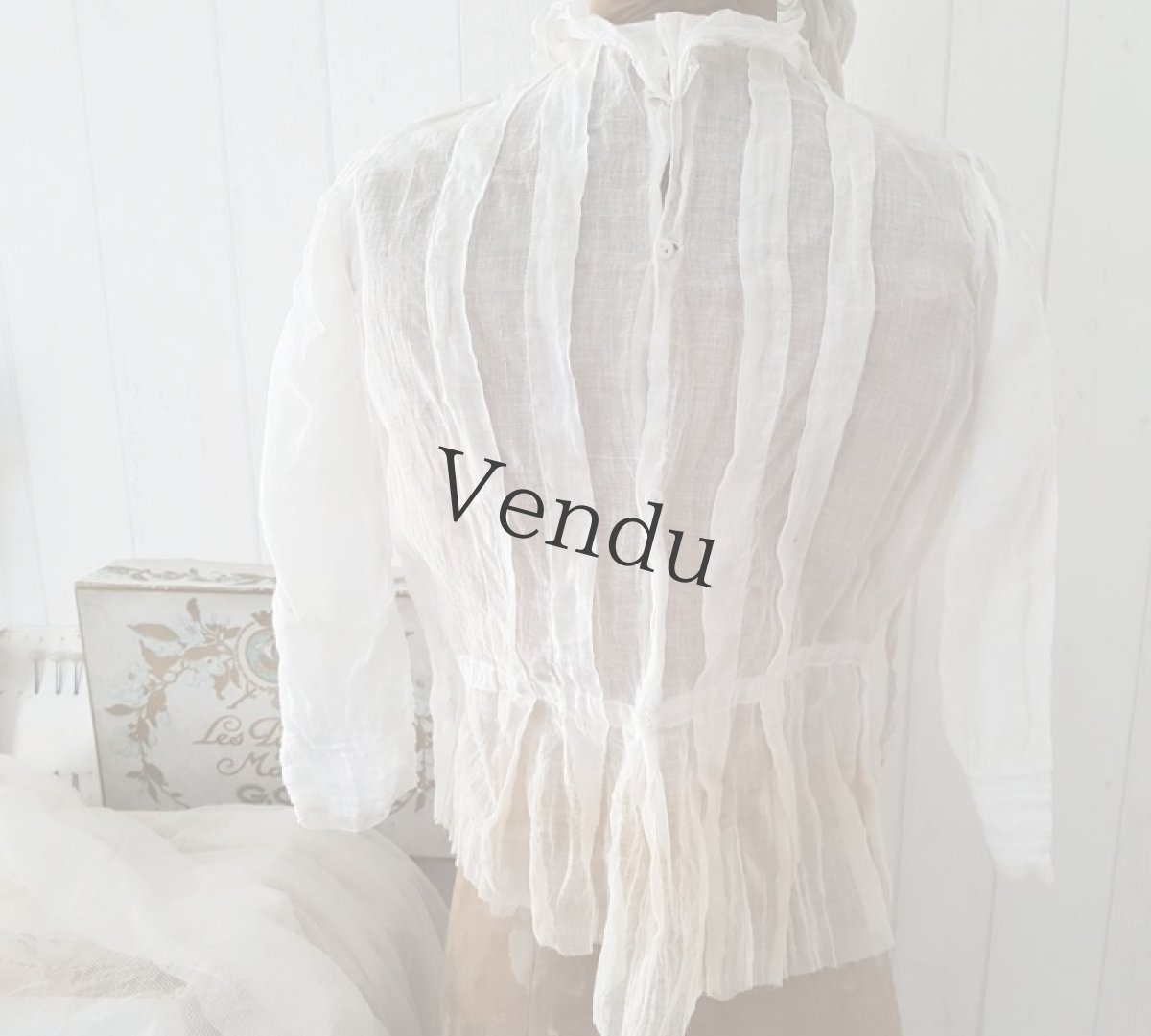 画像8: フランスアンティーク　シャビーで可愛いトップス (8)