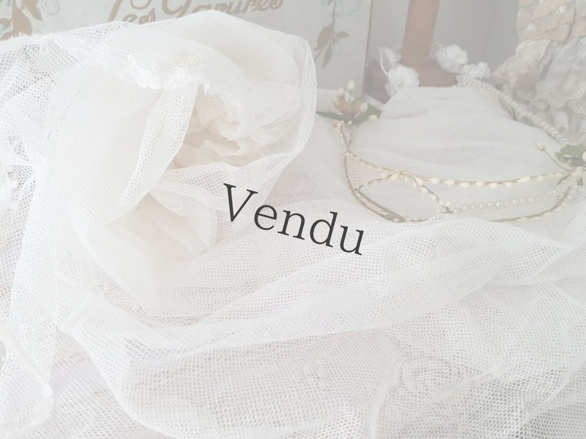 画像8: フランスアンティーク　マリアージュベール チュール 220cm (8)