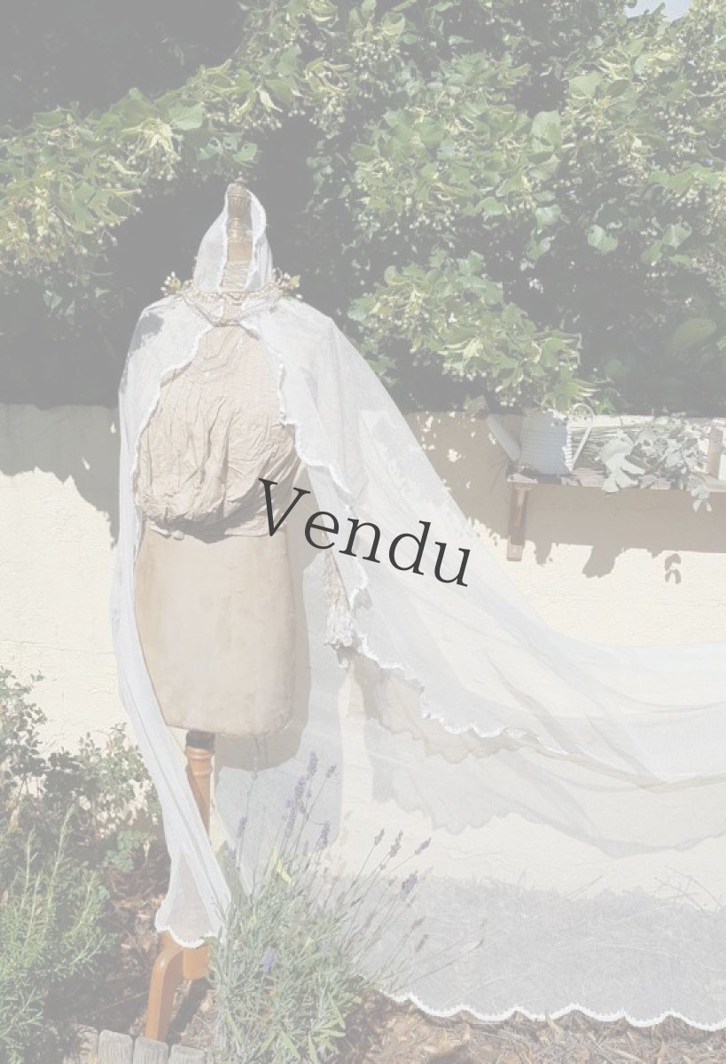 画像4: フランスアンティーク　マリアージュベール チュール 220cm (4)