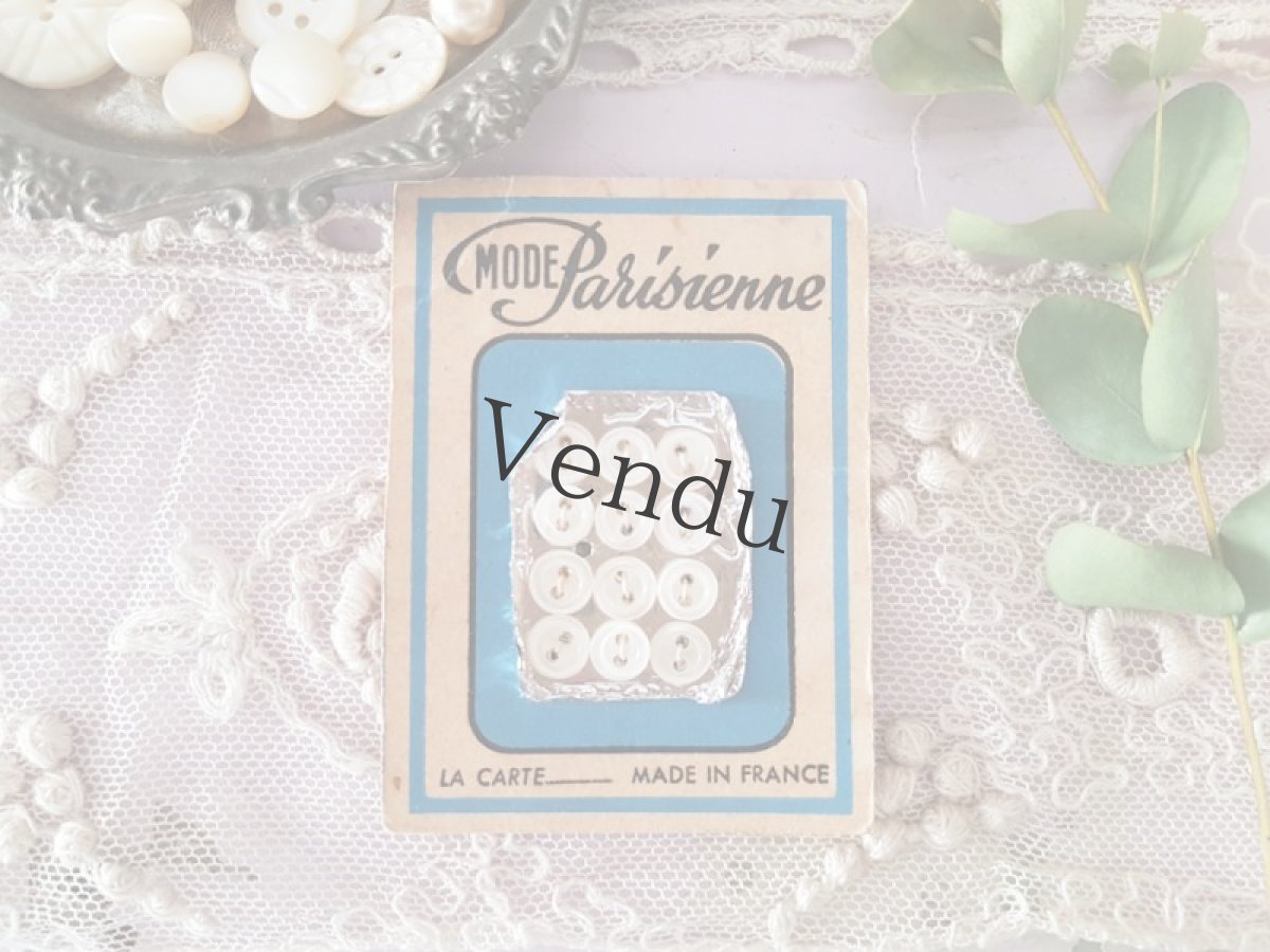 画像2: フランスアンティーク　極小貝ボタンシート 7mm (2)