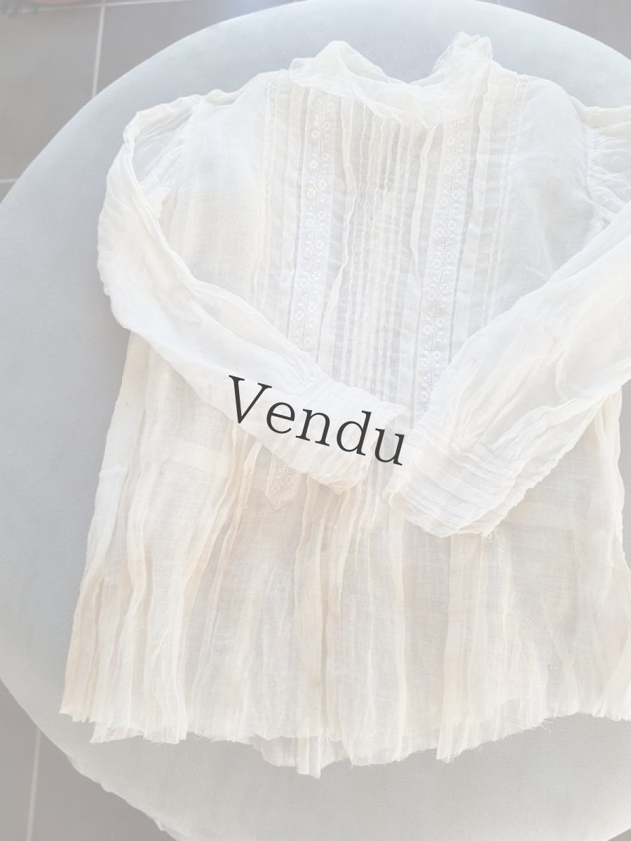 画像4: フランスアンティーク　シャビーで可愛いトップス (4)