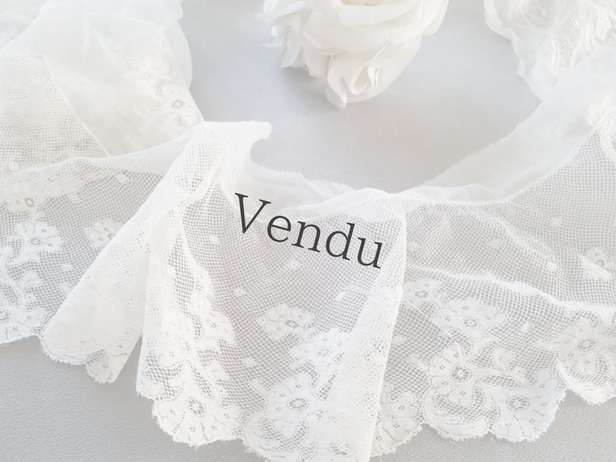 画像6: フランスアンティーク　ペチコートの裾　円状ヴァレンシエンヌレース　 (6)