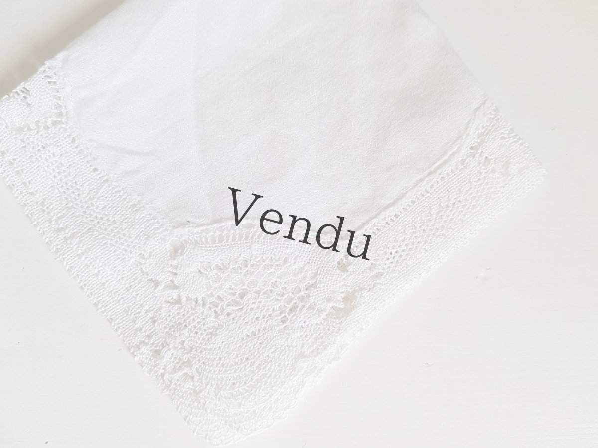 画像4: フランスアンティーク　ボビンレースハンカチ (4)