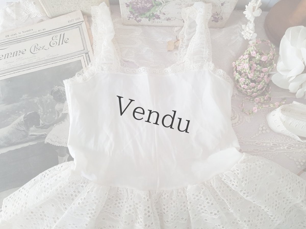 画像6: フランスヴィンテージ　ちいさなドレス (6)