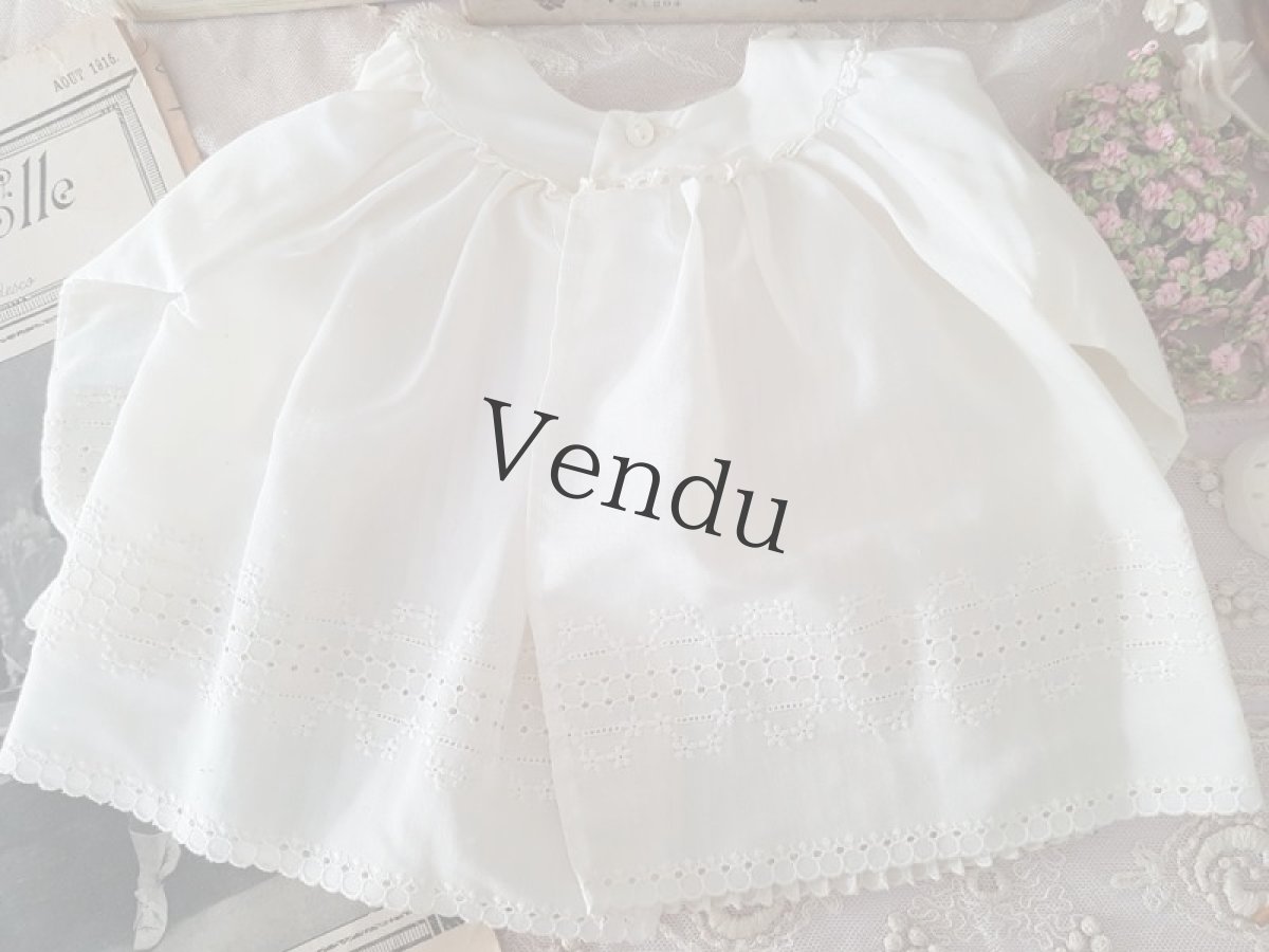 画像6: フランスヴィンテージ　可愛いちいさなプリーツブラウス (6)