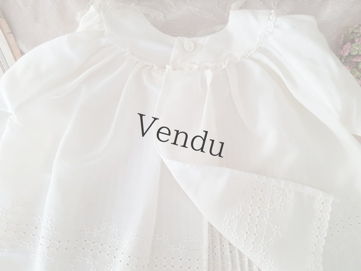 画像7: フランスヴィンテージ　可愛いちいさなプリーツブラウス (7)