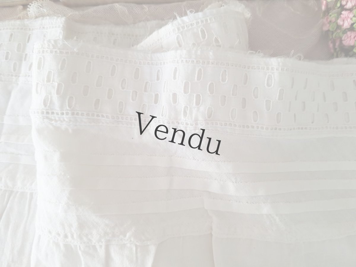 画像3: フランスアンティーク　ペチコートの裾　円状たっぷりカットワークレース　 (3)