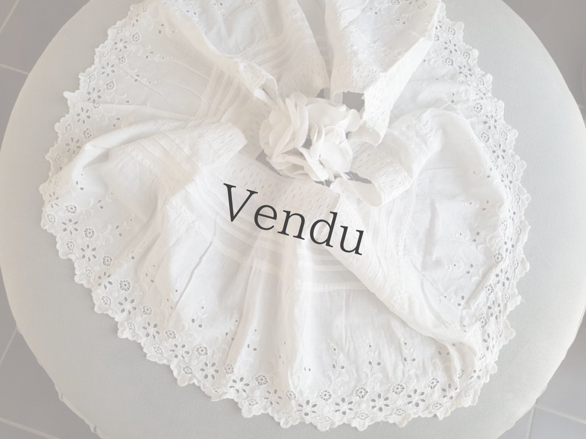 画像5: フランスアンティーク　ペチコートの裾　円状たっぷりカットワークレース　 (5)