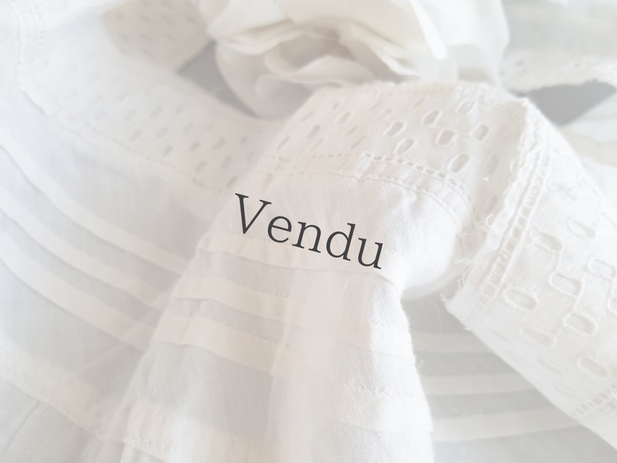 画像8: フランスアンティーク　ペチコートの裾　円状たっぷりカットワークレース　 (8)