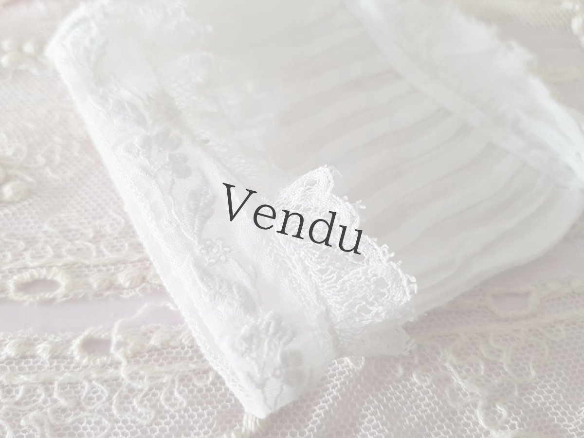 画像8: フランスアンティーク　ホワイトワークお袖パーツセット (8)