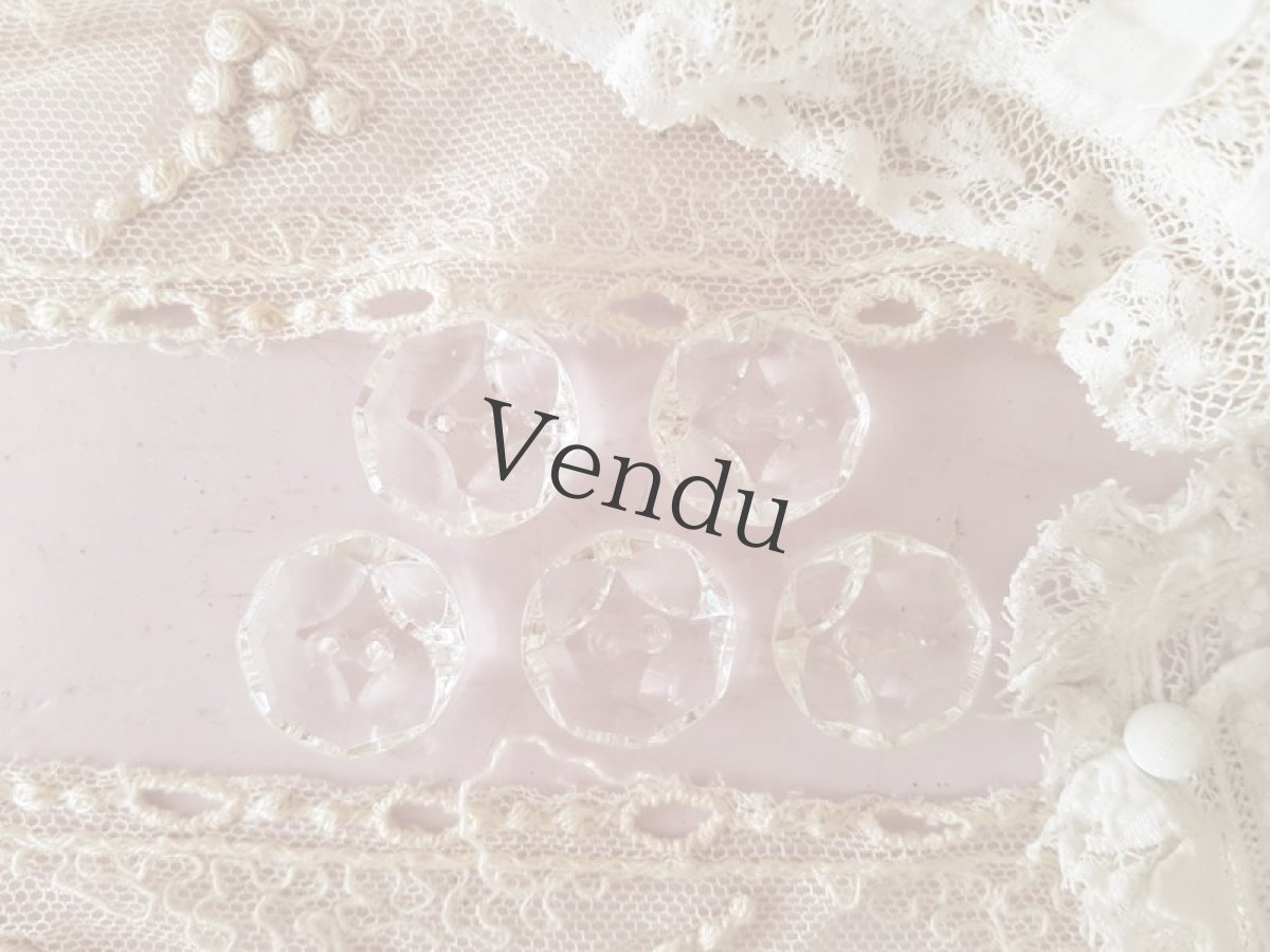 画像6: フランスアンティーク　大粒ガラスボタン 22mm (6)