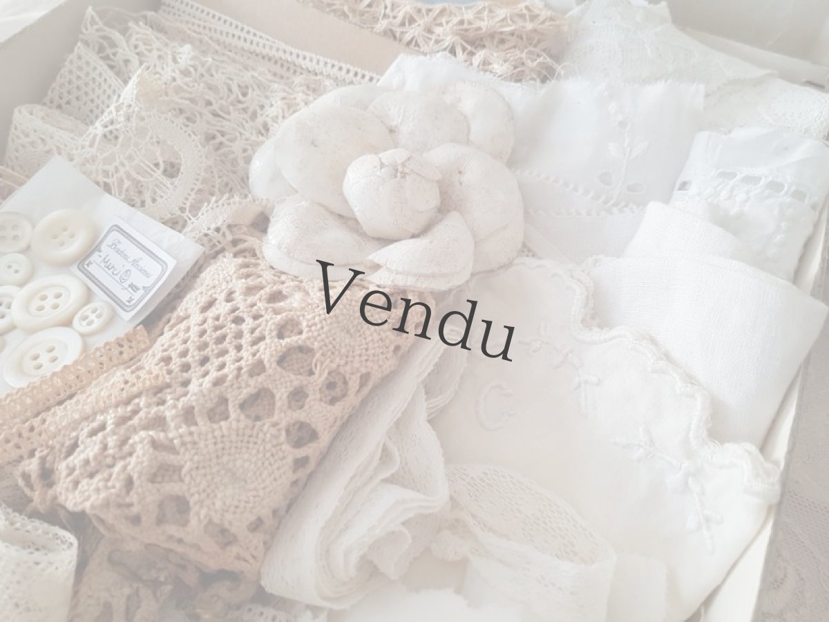 画像2: フランスアンティーク　レースたっぷり箱づめセット (2)