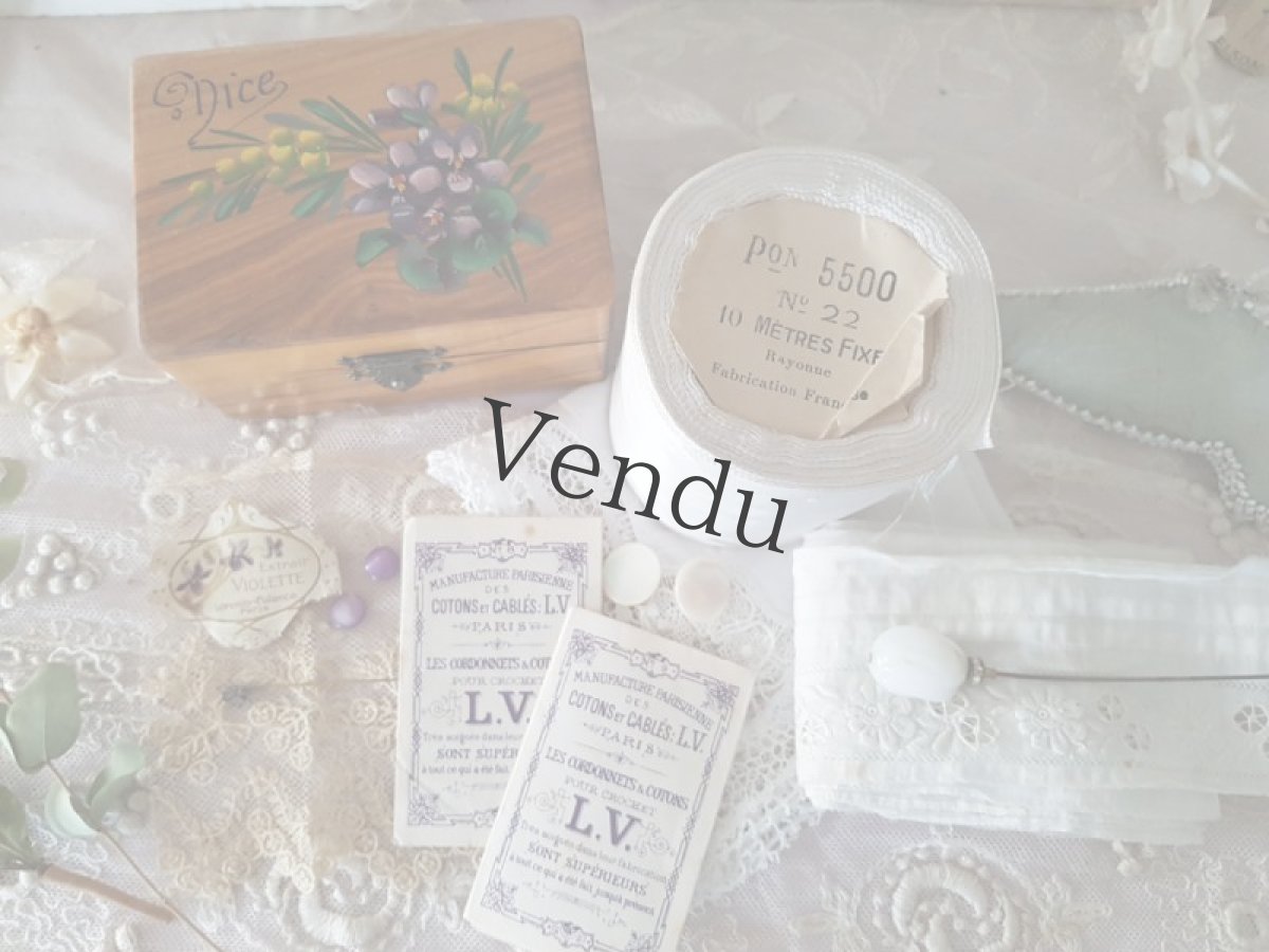 画像8: フランスアンティーク　リボン Blanc (8)