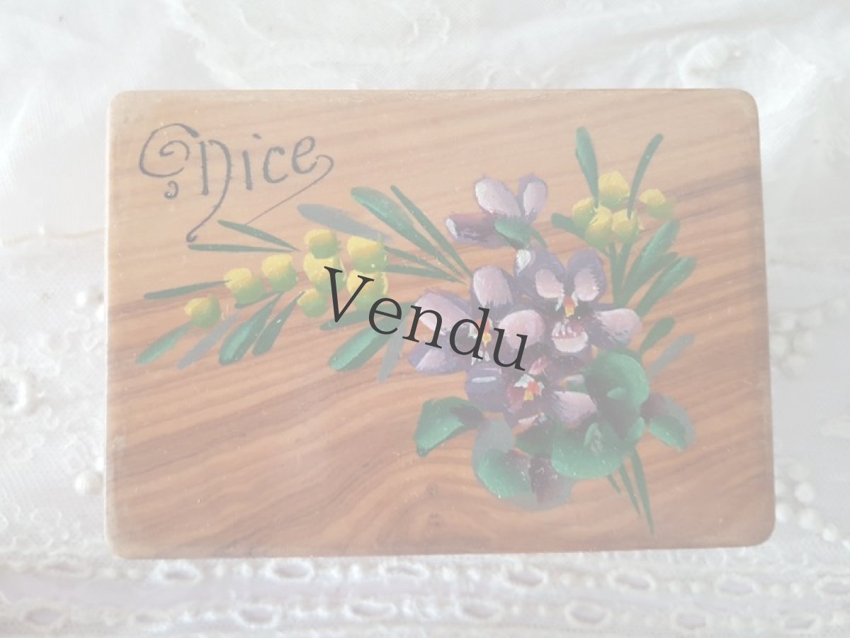 画像3: フランスアンティーク　すみれとミモザのモシュリンヌ (3)