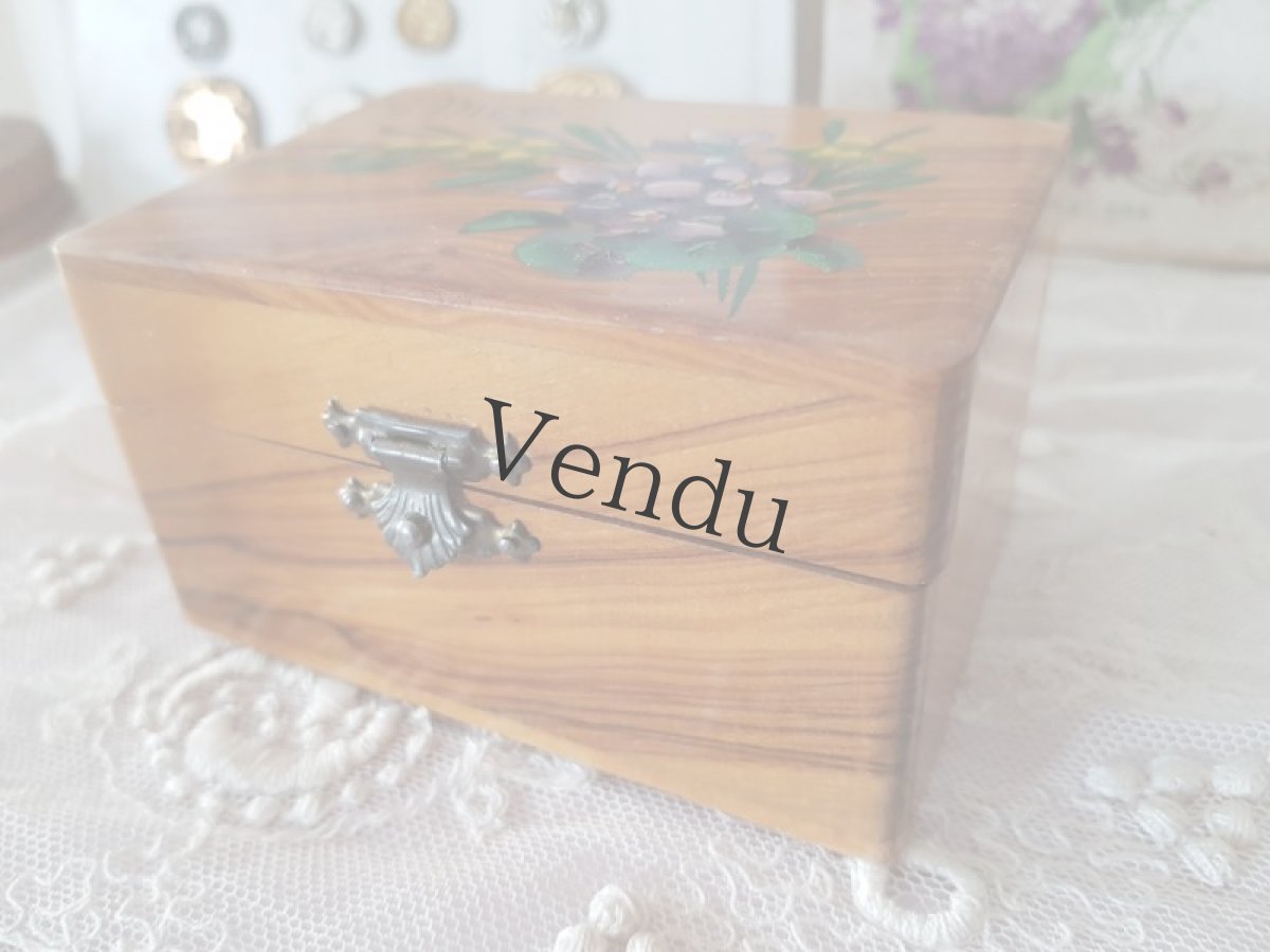 画像4: フランスアンティーク　すみれとミモザのモシュリンヌ (4)