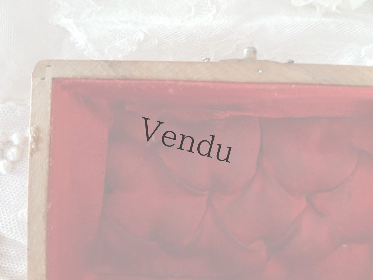 画像10: フランスアンティーク　すみれとミモザのモシュリンヌ (10)