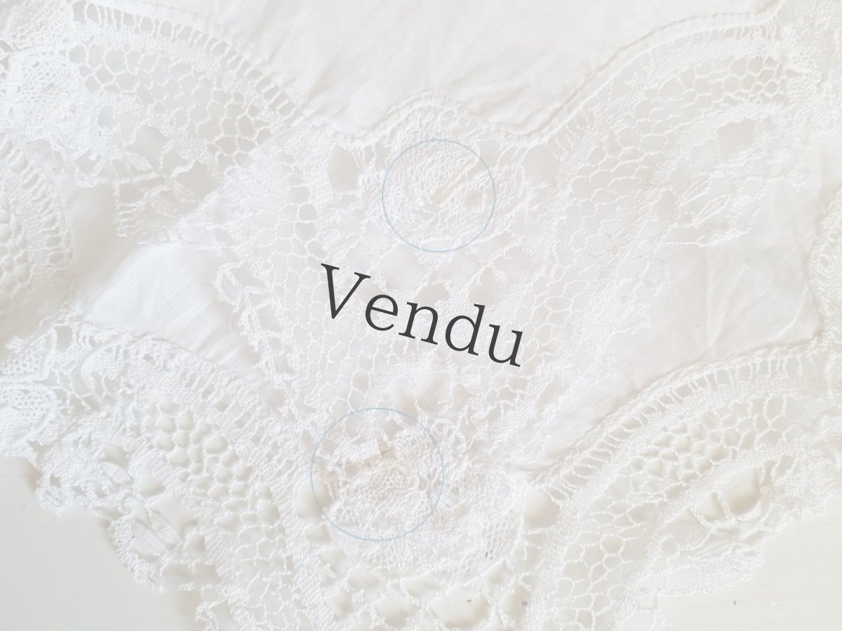 画像6: フランスアンティーク　レースハンカチ (6)