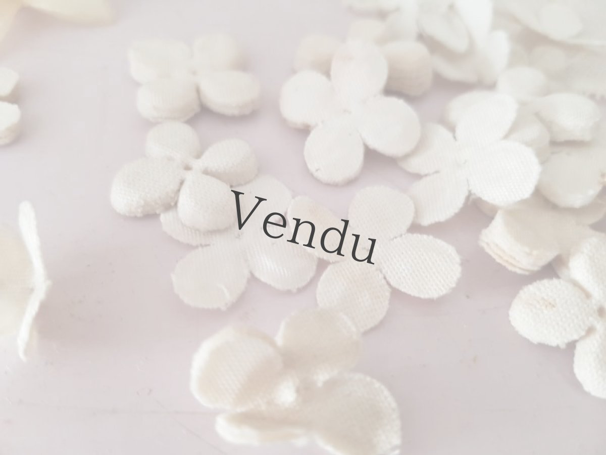 画像8: フランスヴィンテージ　白いちいさな布花パーツ 5g (8)