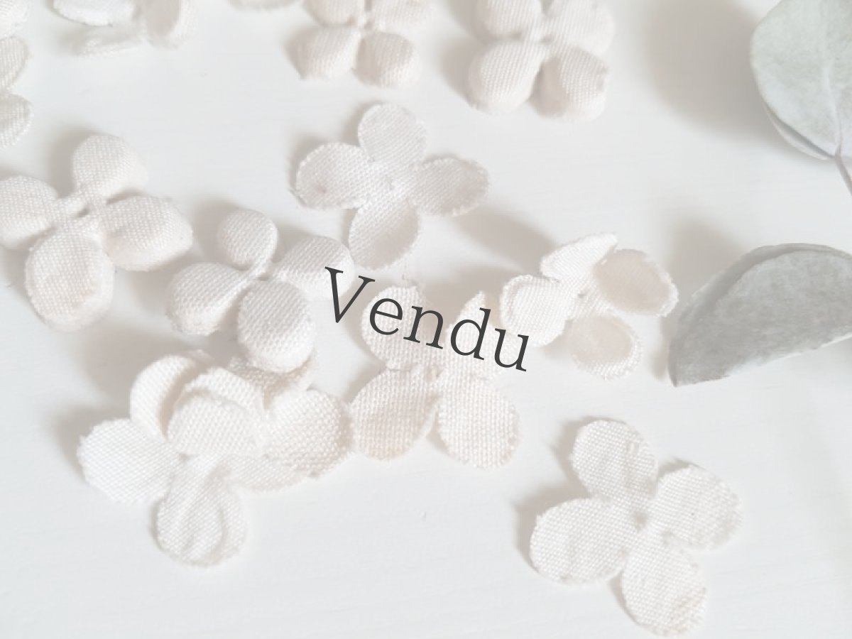 画像3: フランスヴィンテージ　白いちいさな布花パーツ 5g (3)