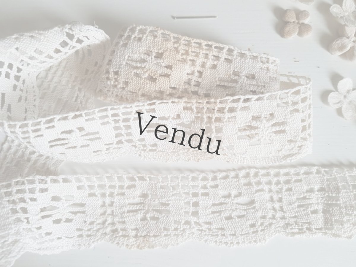 画像4: フランスアンティーク　フィレレース　スカラップ 168cm (4)