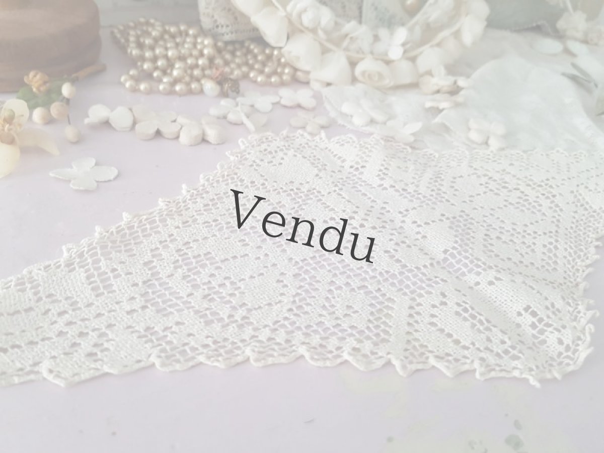 画像5: フランスアンティーク　フィレレースのモチーフ (5)