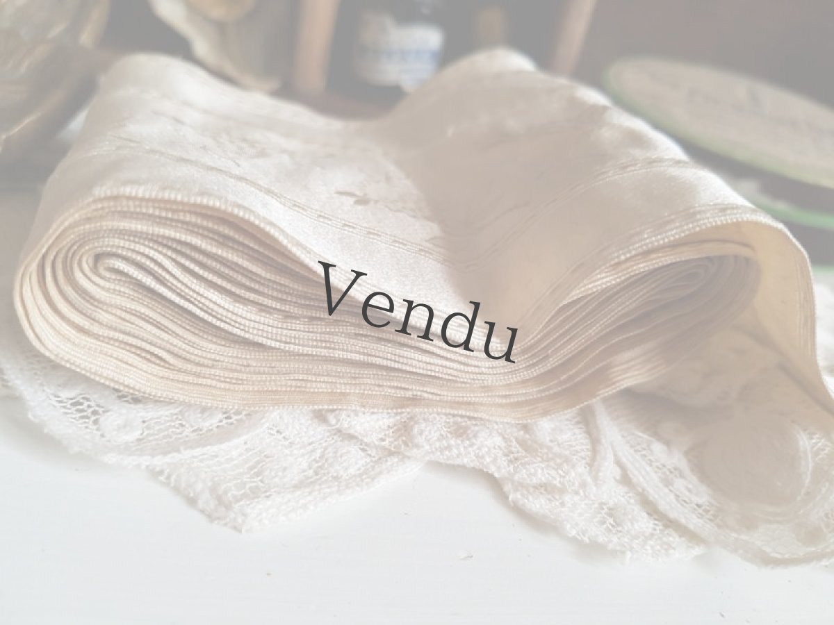 画像6: フランスアンティーク　シルクサテン刺繍リボン317cm (6)