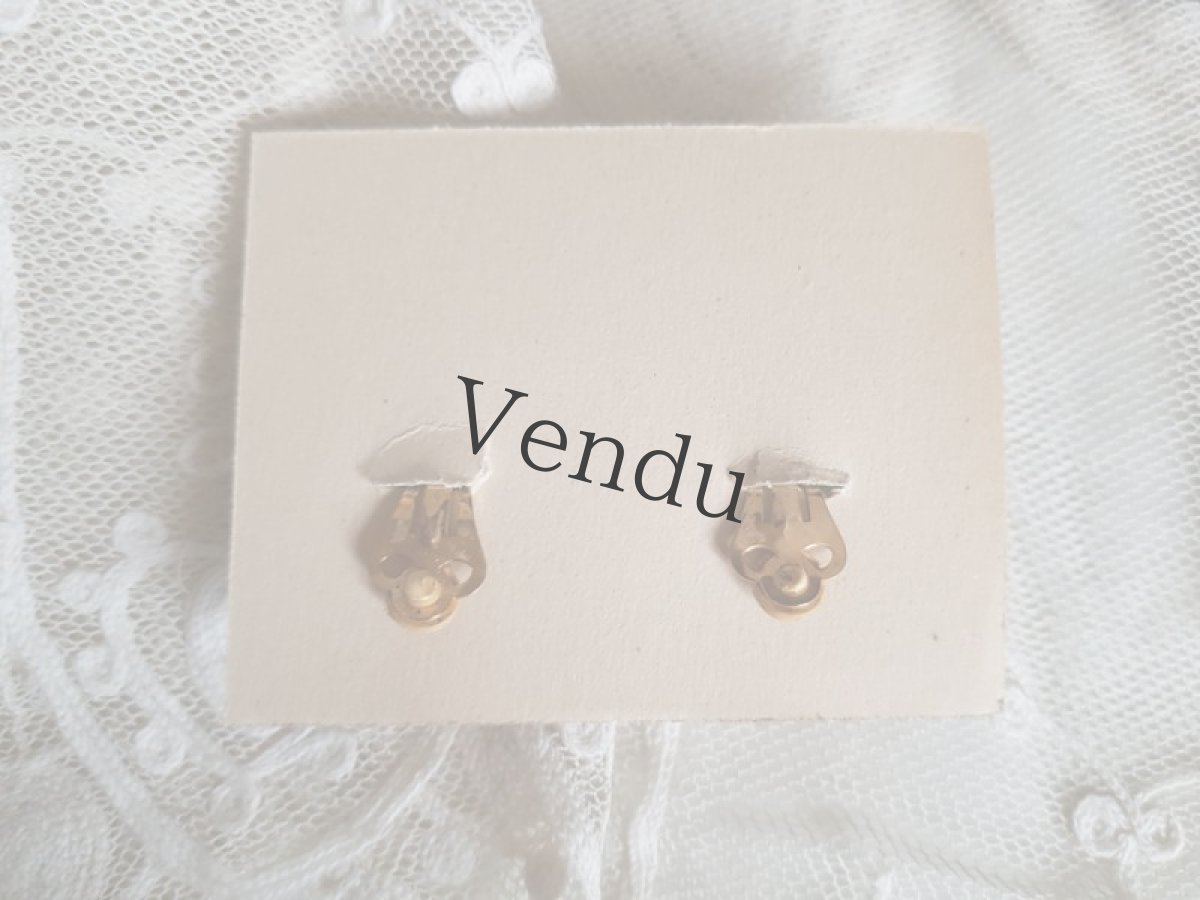 画像6: フランスヴィンテージ　イヤリング Crème (6)