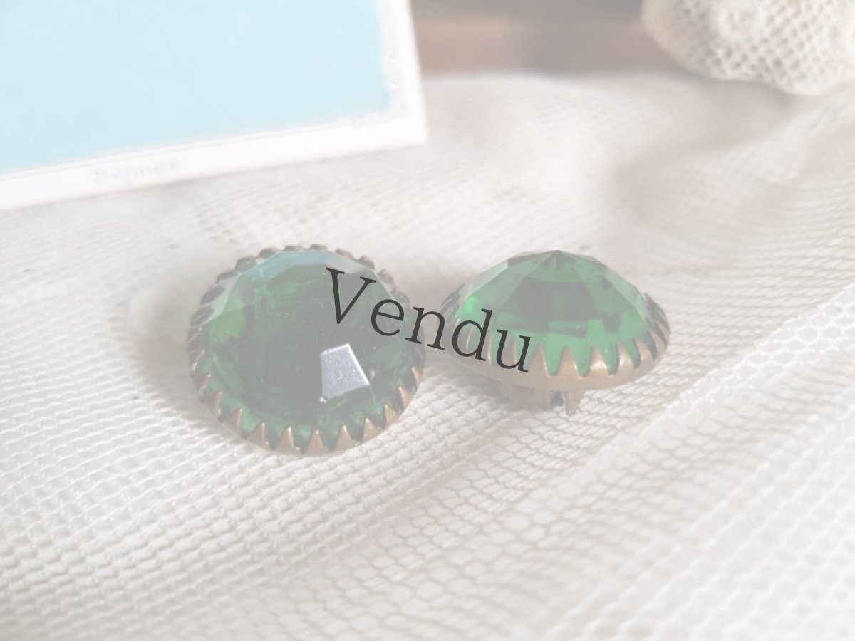 画像3: フランスヴィンテージ　イヤリング Vert (3)