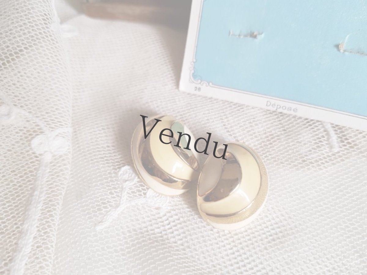 画像4: フランスヴィンテージ　イヤリング Crème (4)