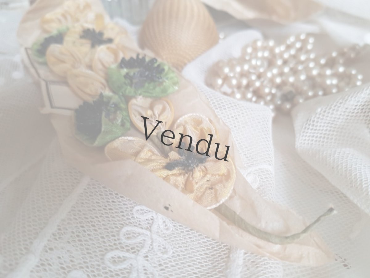 画像6: フランスアンティーク　20世紀初頭 布花コサージュ　ラベル付き (6)