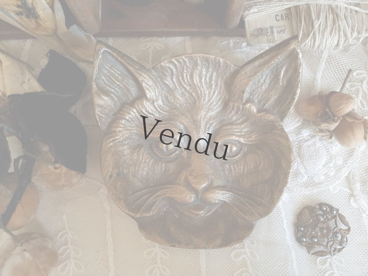 画像2: フランスアンティーク　真鍮製ねこトレイ (2)