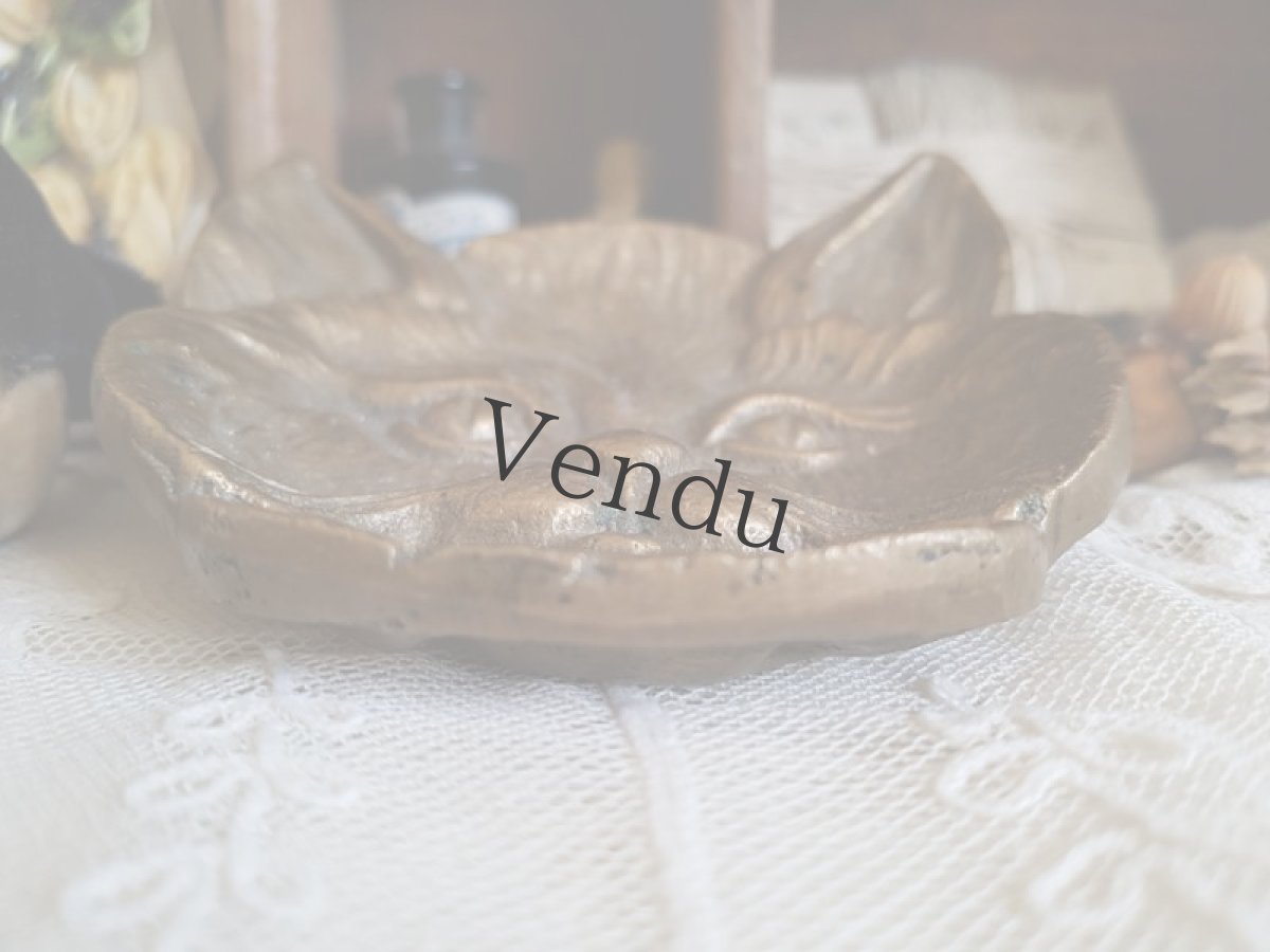 画像4: フランスアンティーク　真鍮製ねこトレイ (4)