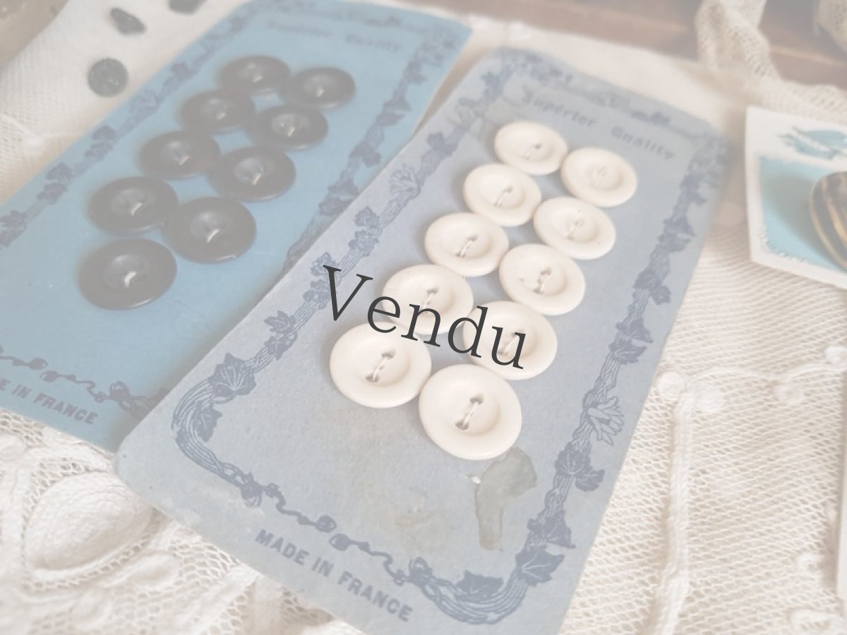 画像4: フランスアンティーク　ボタンシートセット Blanc et Noir 15mm (4)