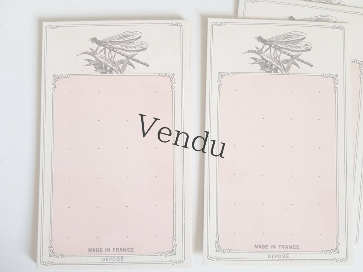 画像2: フランスアンティーク　未使用ボタンシート　トンボ (2)