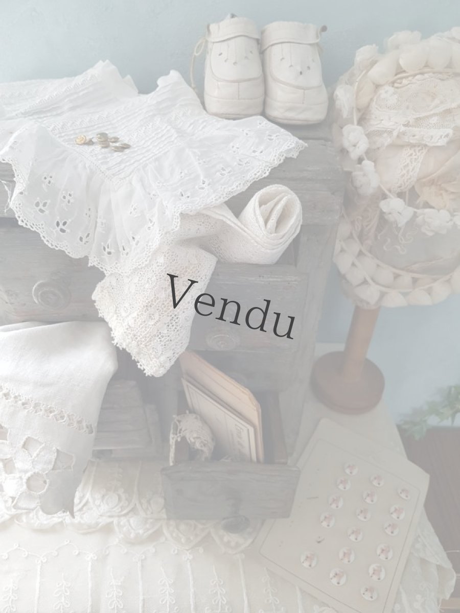 画像9: フランスヴィンテージ　べべ用　白いレザーシューズ (9)