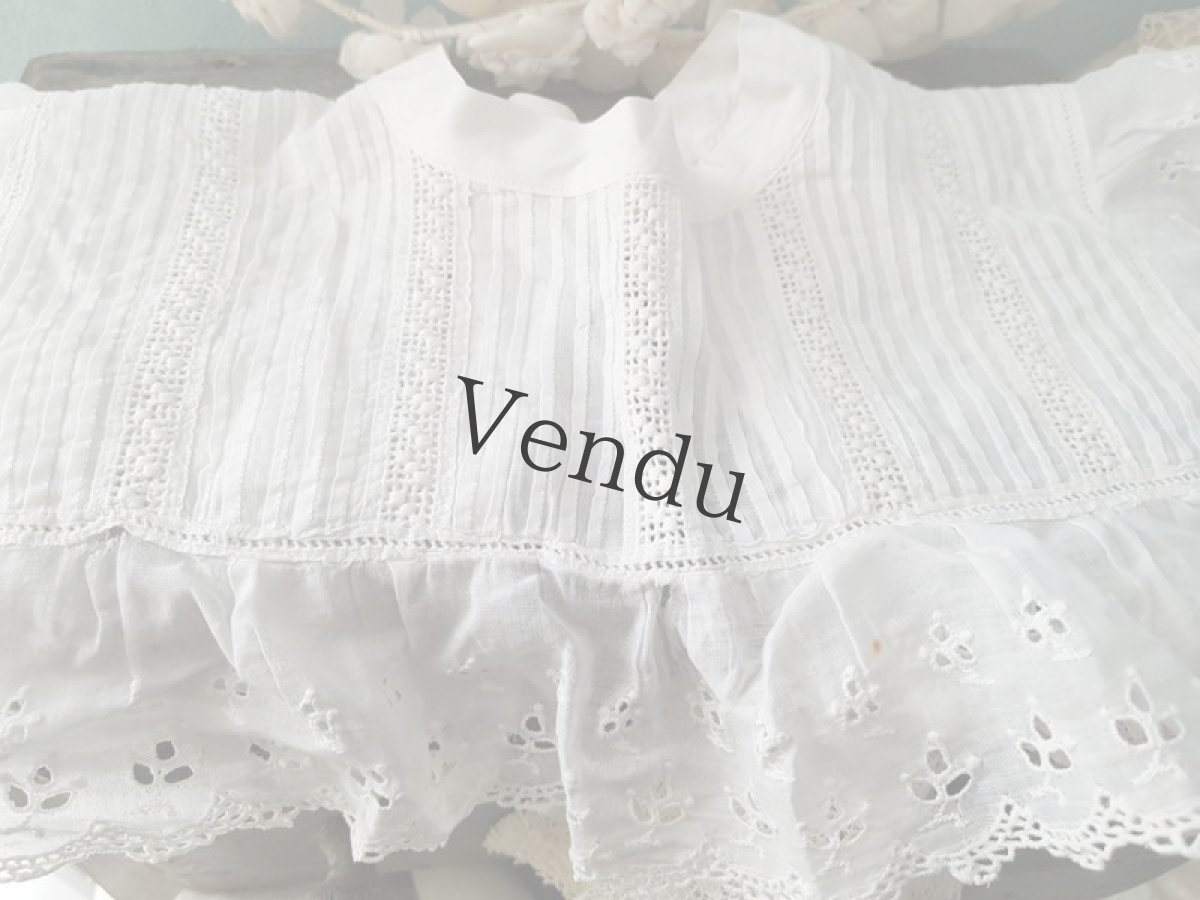 画像2: フランスアンティーク　コットンレースのつけ襟 (2)