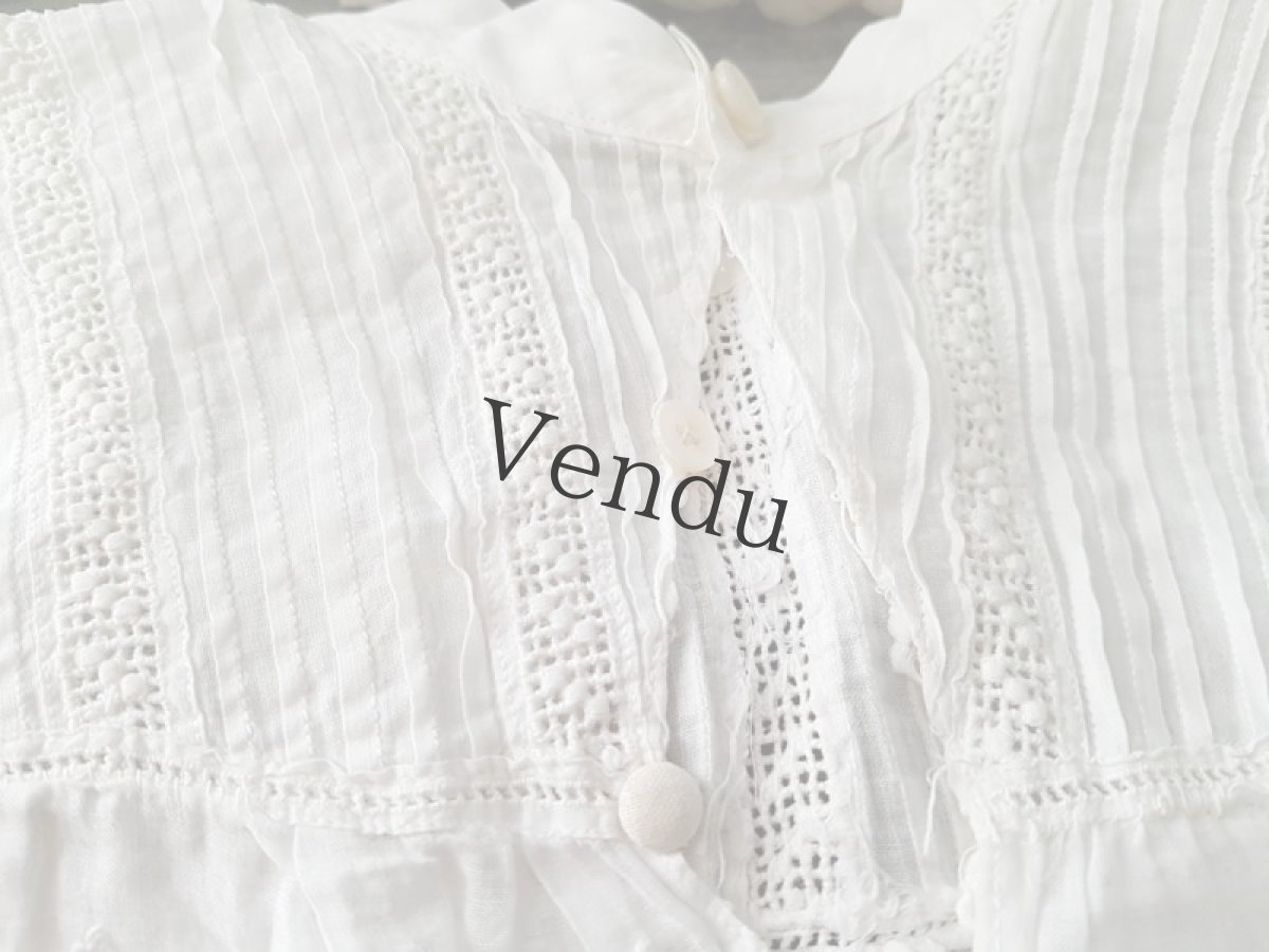 画像5: フランスアンティーク　コットンレースのつけ襟 (5)
