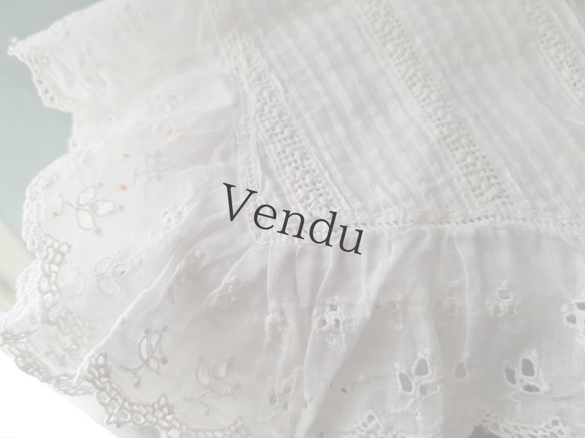 画像9: フランスアンティーク　コットンレースのつけ襟 (9)