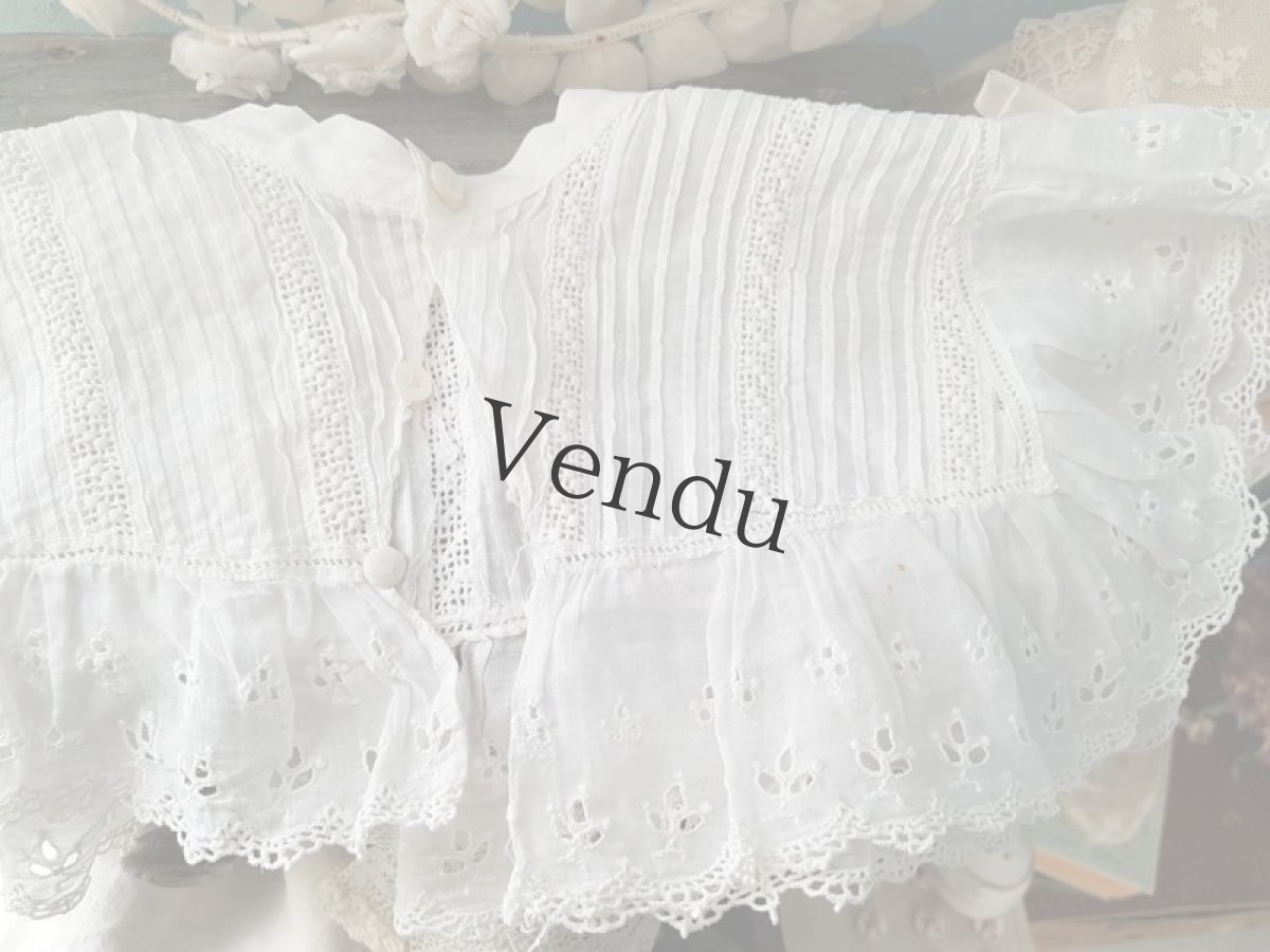 画像4: フランスアンティーク　コットンレースのつけ襟 (4)