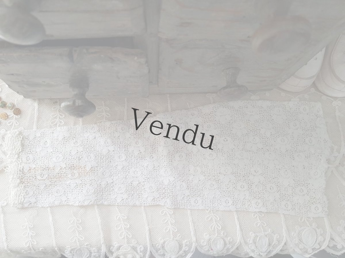 画像3: フランスヴィンテージ　お花刺繍レースのお袖セット (3)