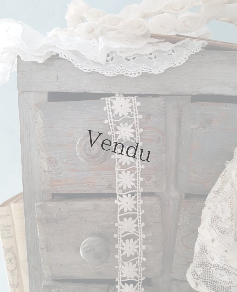 画像2: フランスヴィンテージ　お花の刺繍レースブレード 76cm (2)