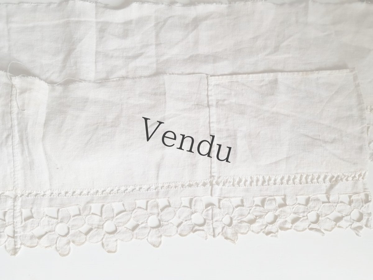 画像8: フランスアンティーク　お花のリシュリュー刺繍 幅広端切れ 144cm (8)